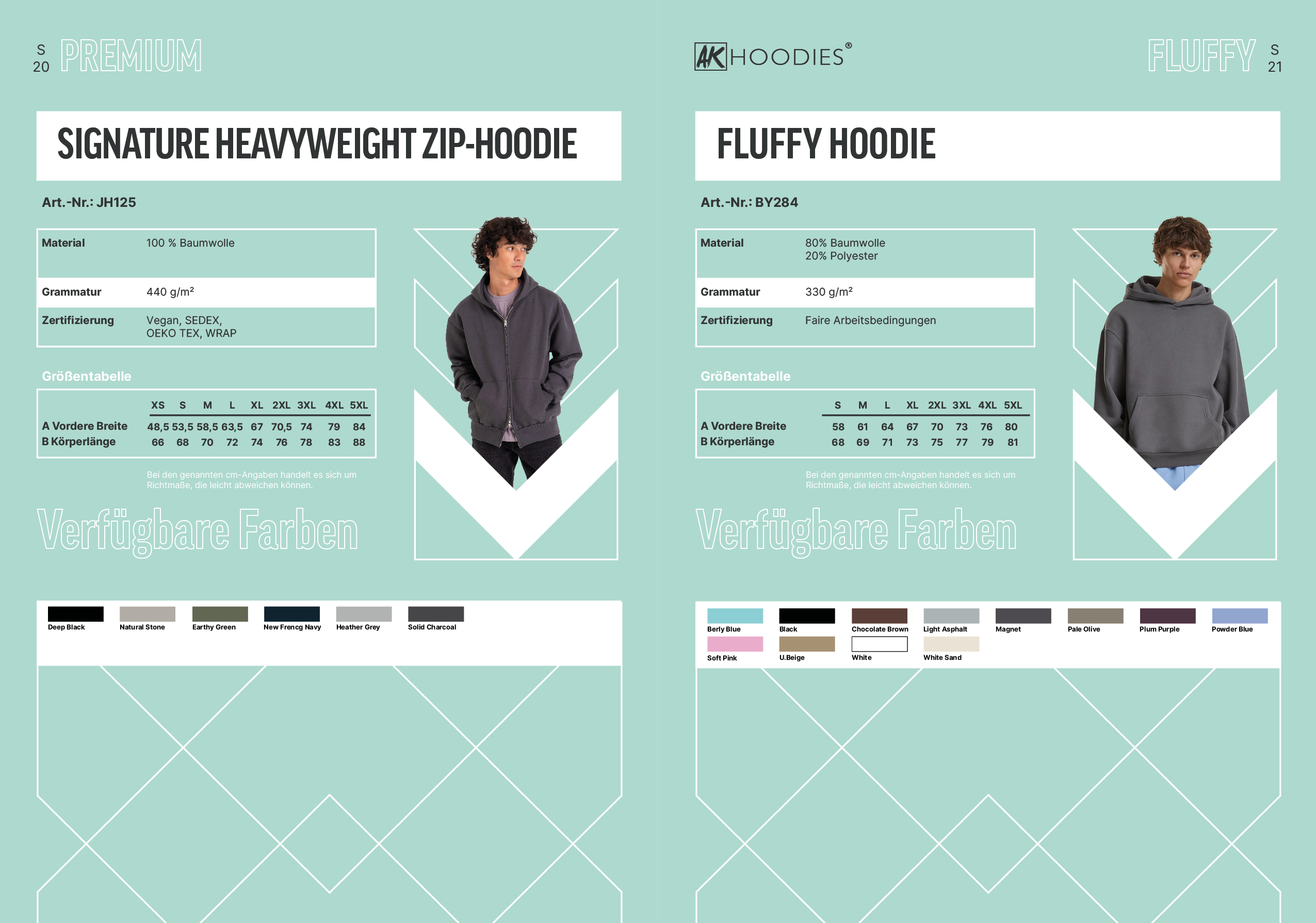 Zip-Hoodie, Hoodie, Schwereware, Baumwolle, Vorne Taschen, Reißverschluss-Hoodie, heavyweight, Hoodie, Baumwolle, Grau